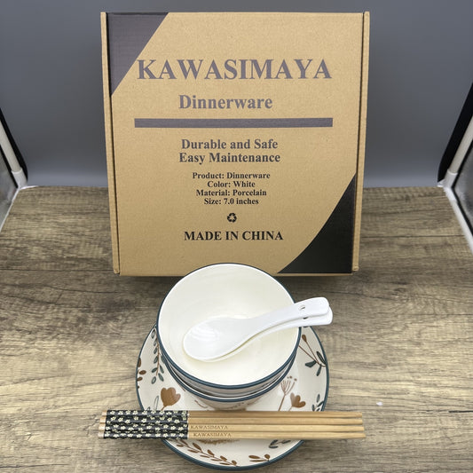 KAWASIMAYA Ceramic Dinner Plates Microwave & Dishwasher Safe Porcelain Dinnerware Set White Serving Plates