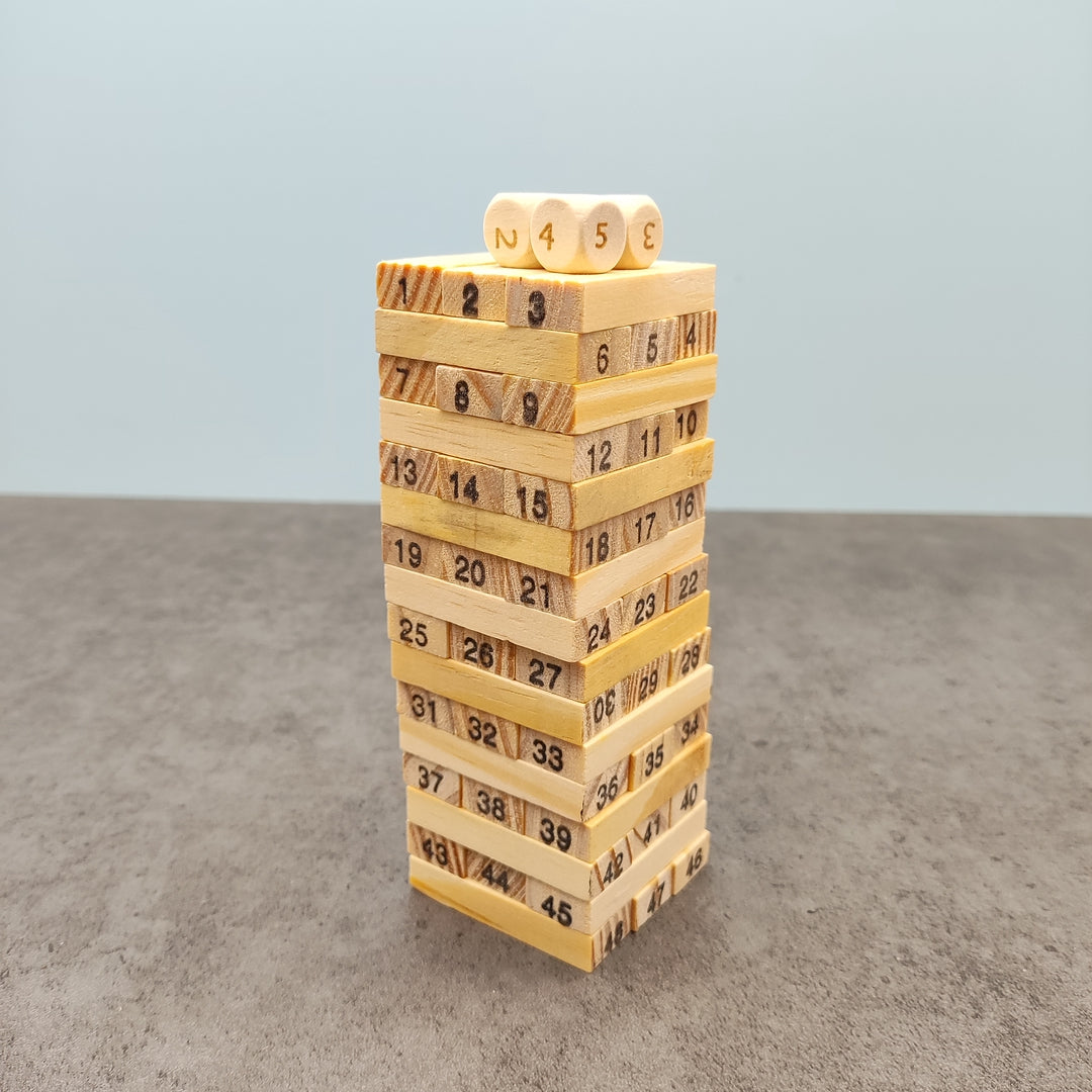 AUYLE Natural Wooden Toy building blocks - 48-Piece Educational Tower Set
