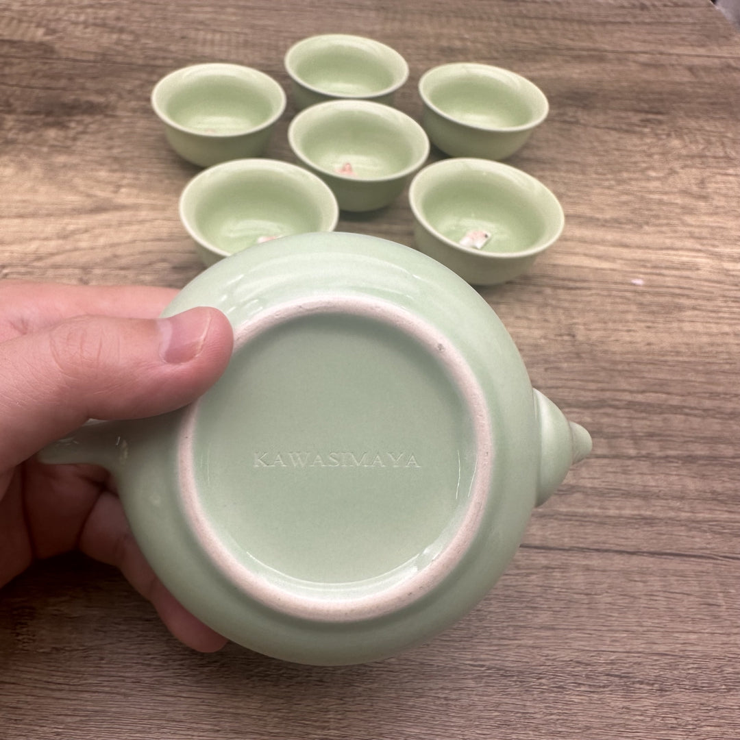 KAWASIMAYA Tea Services in the Nature of Tableware - Green Porcelain Teacups Small Elegant Drinkware