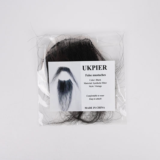 UKPIER Men's Fake Mustache and Beard Set Ancient Warrior False Mustaches Costume Prop