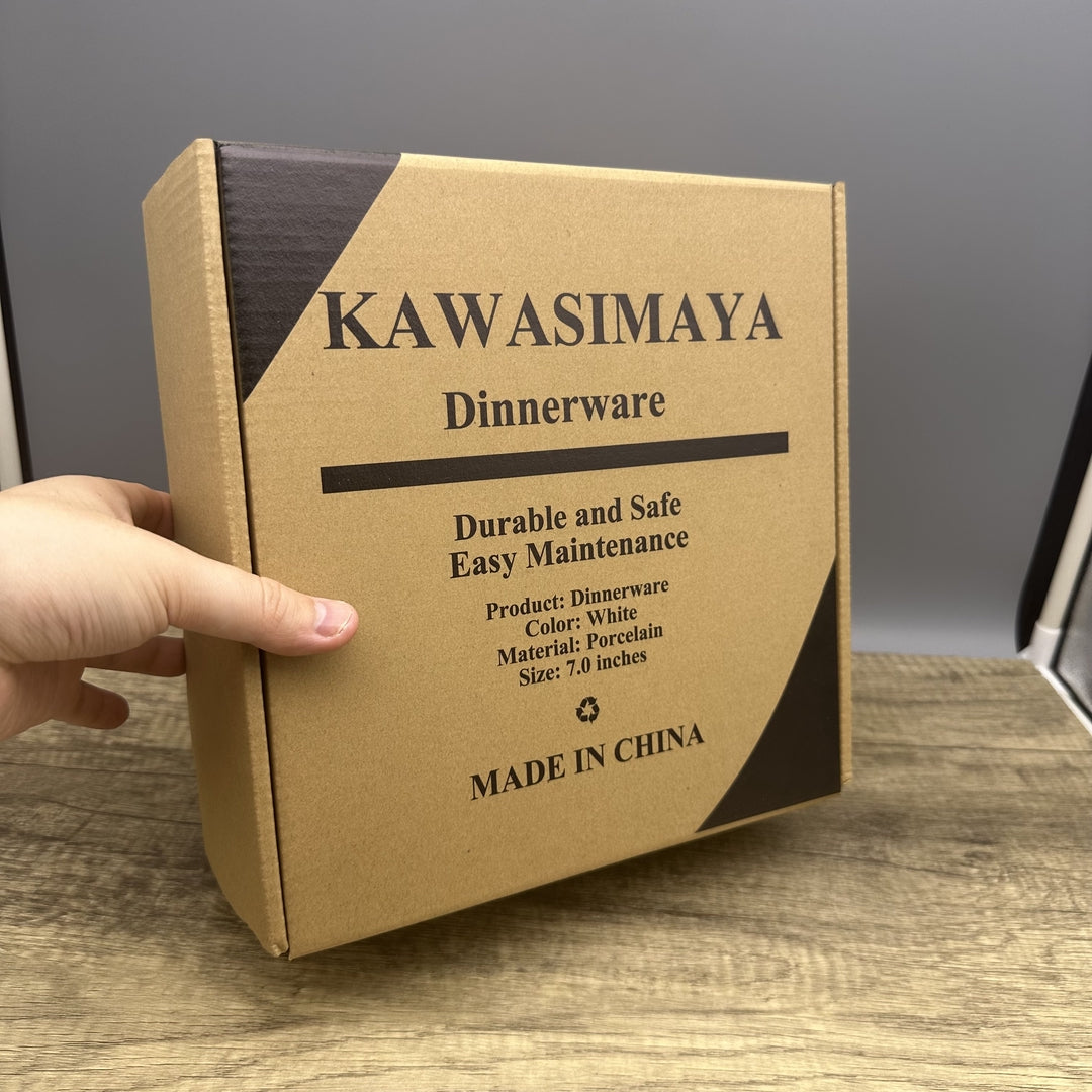 KAWASIMAYA Ceramic Dinner Plates Microwave & Dishwasher Safe Porcelain Dinnerware Set White Serving Plates