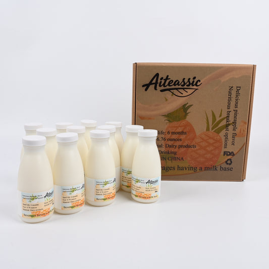 Aiteassic Zero Fat Pineapple Flavored Yogurt Beverages Having A Milk Base Nutritious Dairy Drinks For Kids And Students