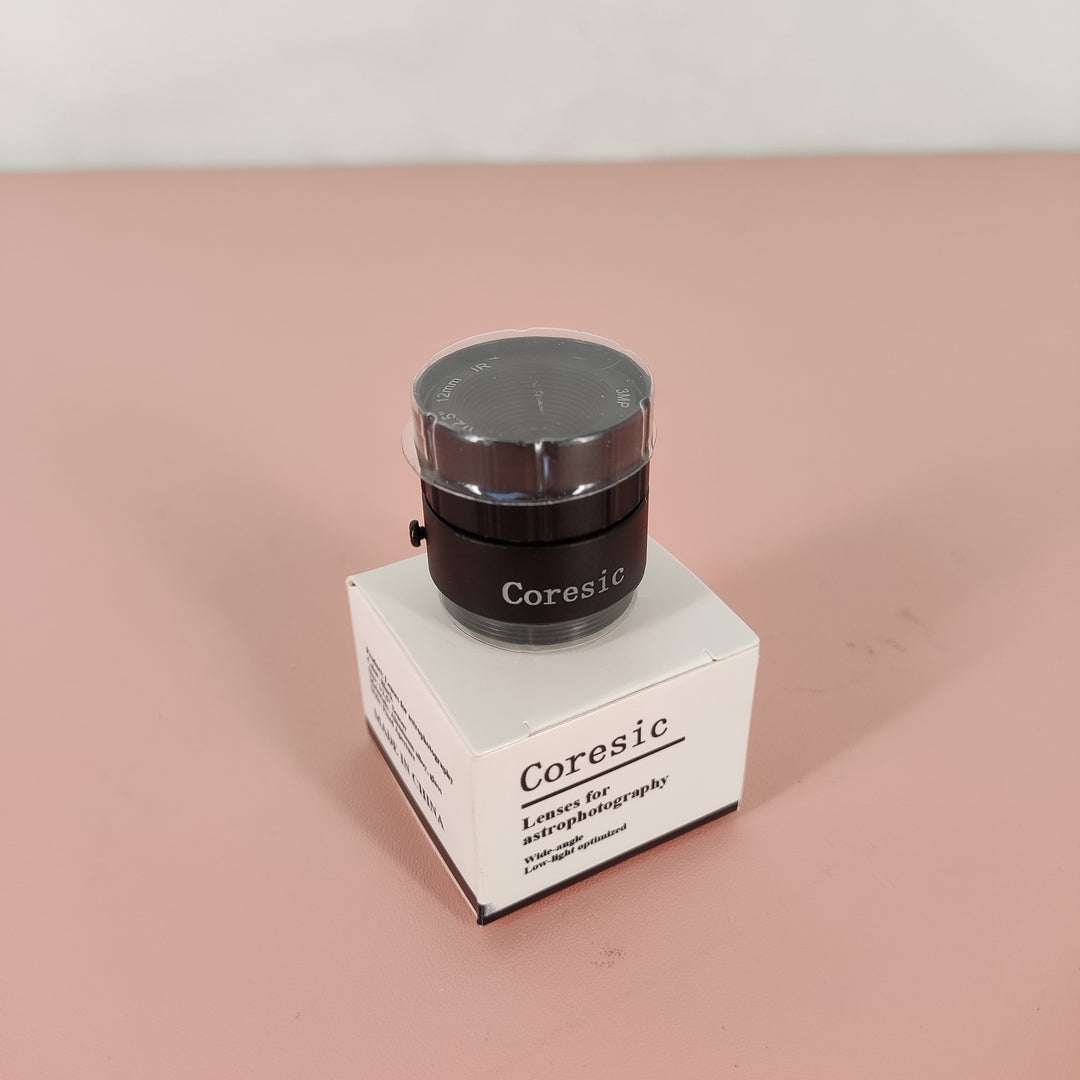 Coresic High-Definition 3MP Astrophotography Lens, CS Mount, 1/2.5" Sensor, Multi-Coated for 720P & 1080P Cameras, Fixed Aperture, IR-Compatible