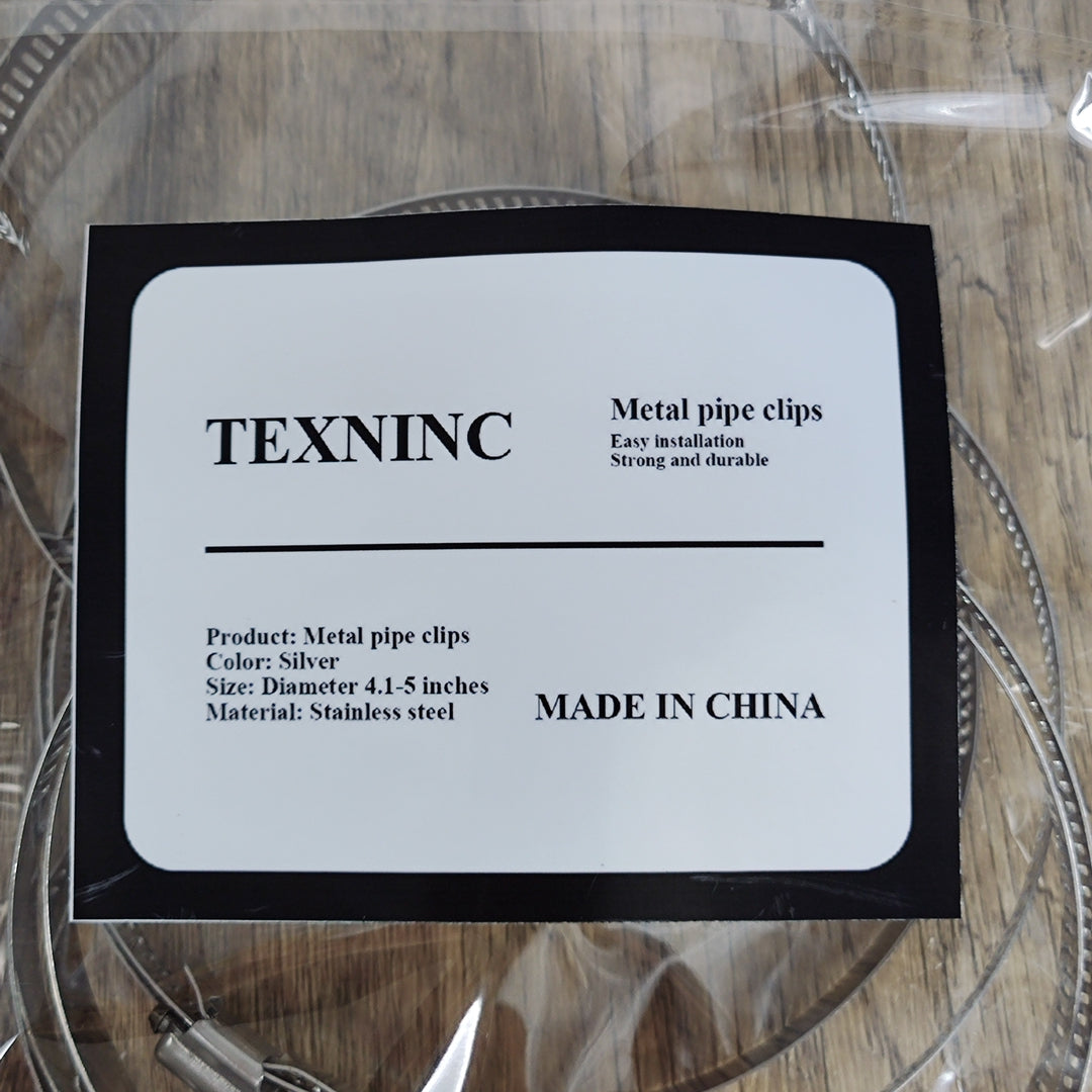 TEXNINC Stainless Steel Metal pipe clips - Resistant, Adjustable, Easy Screw Tightener
