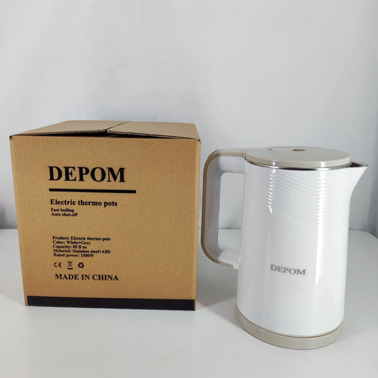 DEPOM Electric Thermo Pots - Premium Stainlessettle with Automatic Shut-Off andiling Technology