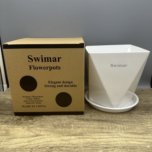 Swimar Elegant Ceramic Flowerpots - Modern Indoor & Outdoor Planter for Home & Garden Decor