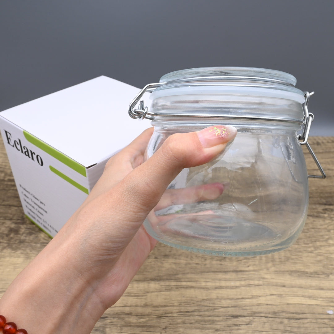 Eclaro Premium Glass Jars Set Airtight Food Storage Containers with Wide Mouth Design Multi-Purpose Glass Jars for Kitchen
