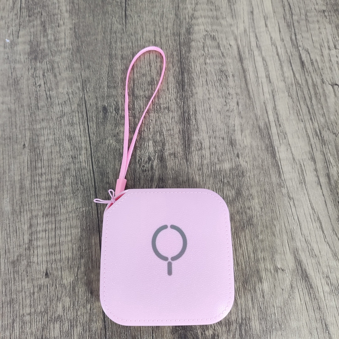 Portable Charger - Pink, Plastic, Lightweight Power Bank, 2400mAh, 3.2x3.2x0.9 inches, 0.48 lbs