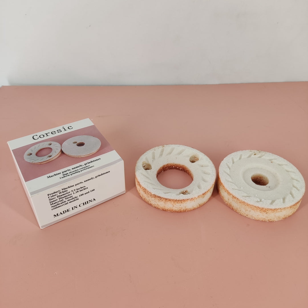 Coresic Commercial Grinder Stones for Sesame & Peanut Butter Machines - 100 & 160 Model, 6" Diameter with 1.18" Inner Circle