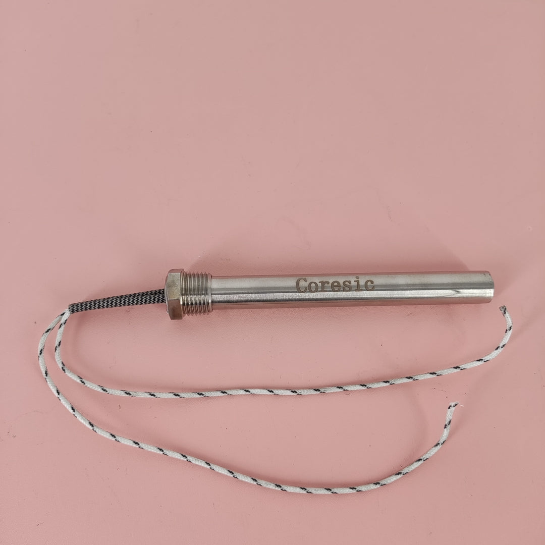 Coresic Single-Head Heating Tube, 304 Stainless Steel, 220V/380V, High-Temp Wire 9.8inch, Pressure Resistance 1800VA/5S
