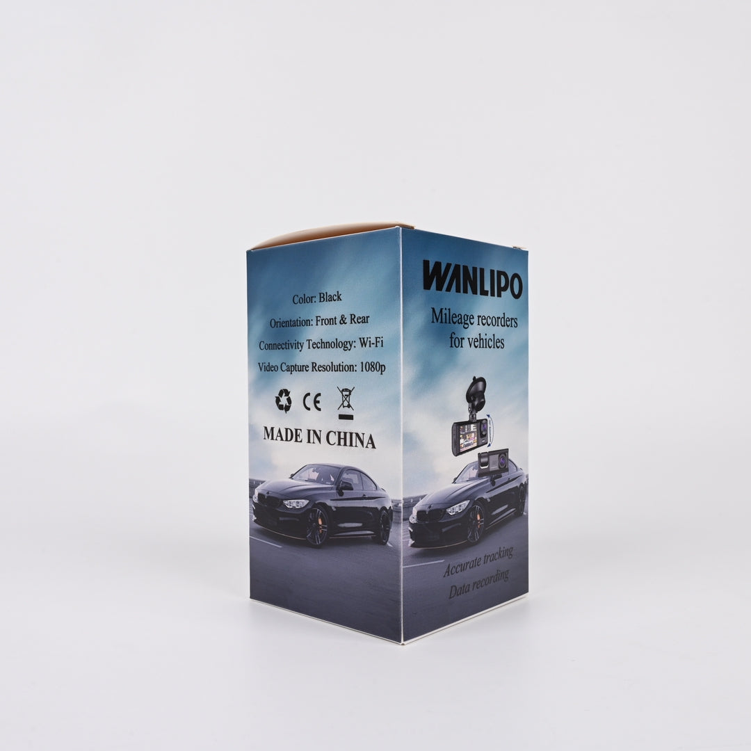 WANLIPO Smart WiFi Triple Lens Mileage Recorders for Vehicles - Professional Dash Cam Vehicle Distance Recording