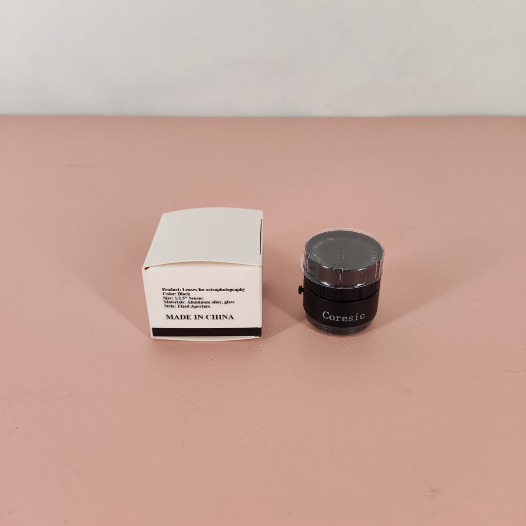 Coresic High-Definition 3MP Astrophotography Lens, CS Mount, 1/2.5" Sensor, Multi-Coated for 720P & 1080P Cameras, Fixed Aperture, IR-Compatible