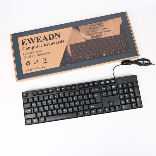 EWEADN Quiet Office Computer Keyboards with Plug-and-Play Design