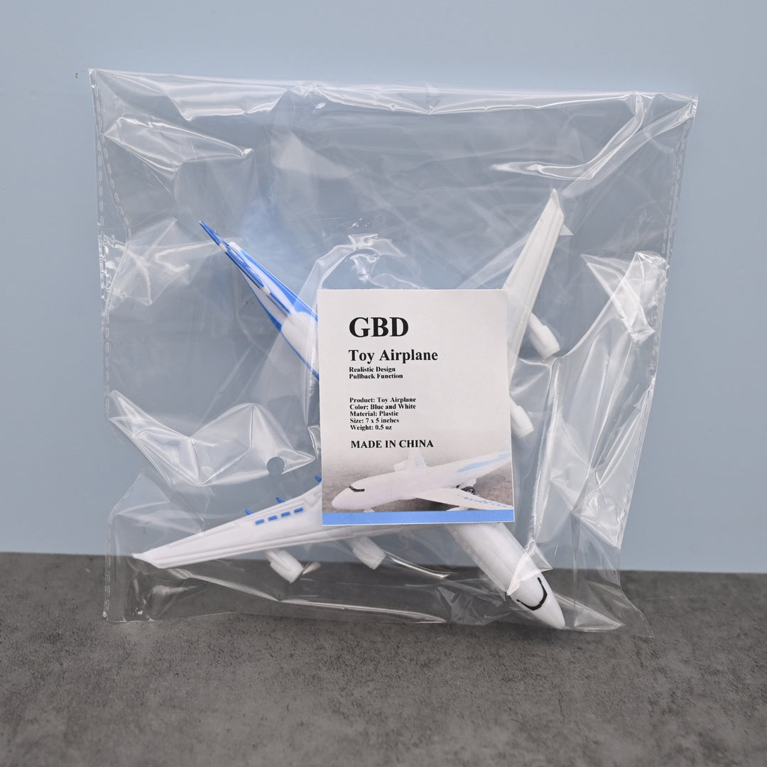 GBD Toy Airplanes, Plastic with Display Stand and Pullback Function