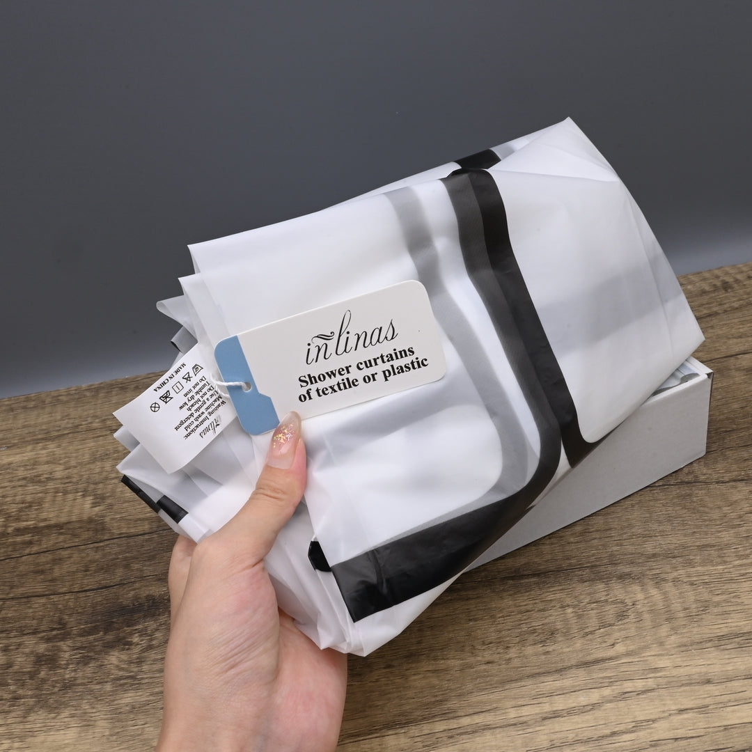 INLINAS Shower Curtains of Textile or Plastic: Premium Waterproof Bathroom Curtains for Modern Home Decor