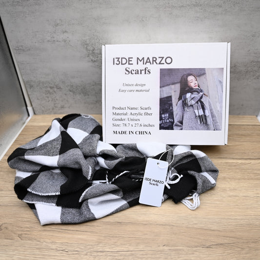 13DE MARZO Premium Winter Scarfs Soft Acrylic Knit Lightweight Unisex Design for Daily Wear and Cold Weather Protection