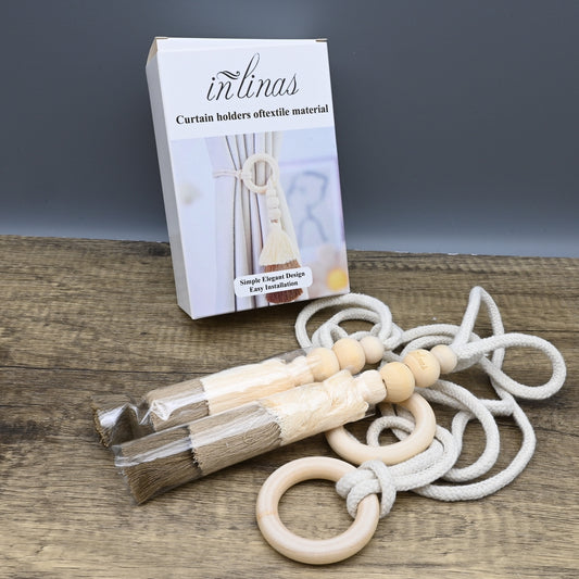 INLINAS Curtain Holders of Textile Material: Premium Nordic-Style Decorative Tassel Curtain Tiebacks for Elegant Home Decor