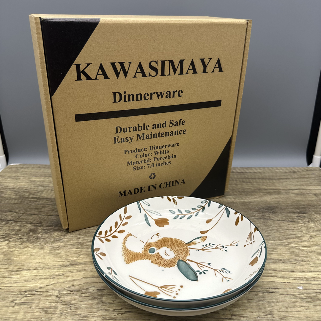 KAWASIMAYA Ceramic Dinner Plates, Set of 6 | Microwave & Dishwasher Safe Porcelain Dinnerware | 10-Inch White Serving Plates
