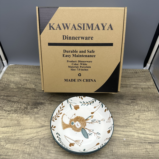KAWASIMAYA Ceramic Dinner Plates, Set of 6 | Microwave & Dishwasher Safe Porcelain Dinnerware | 10-Inch White Serving Plates