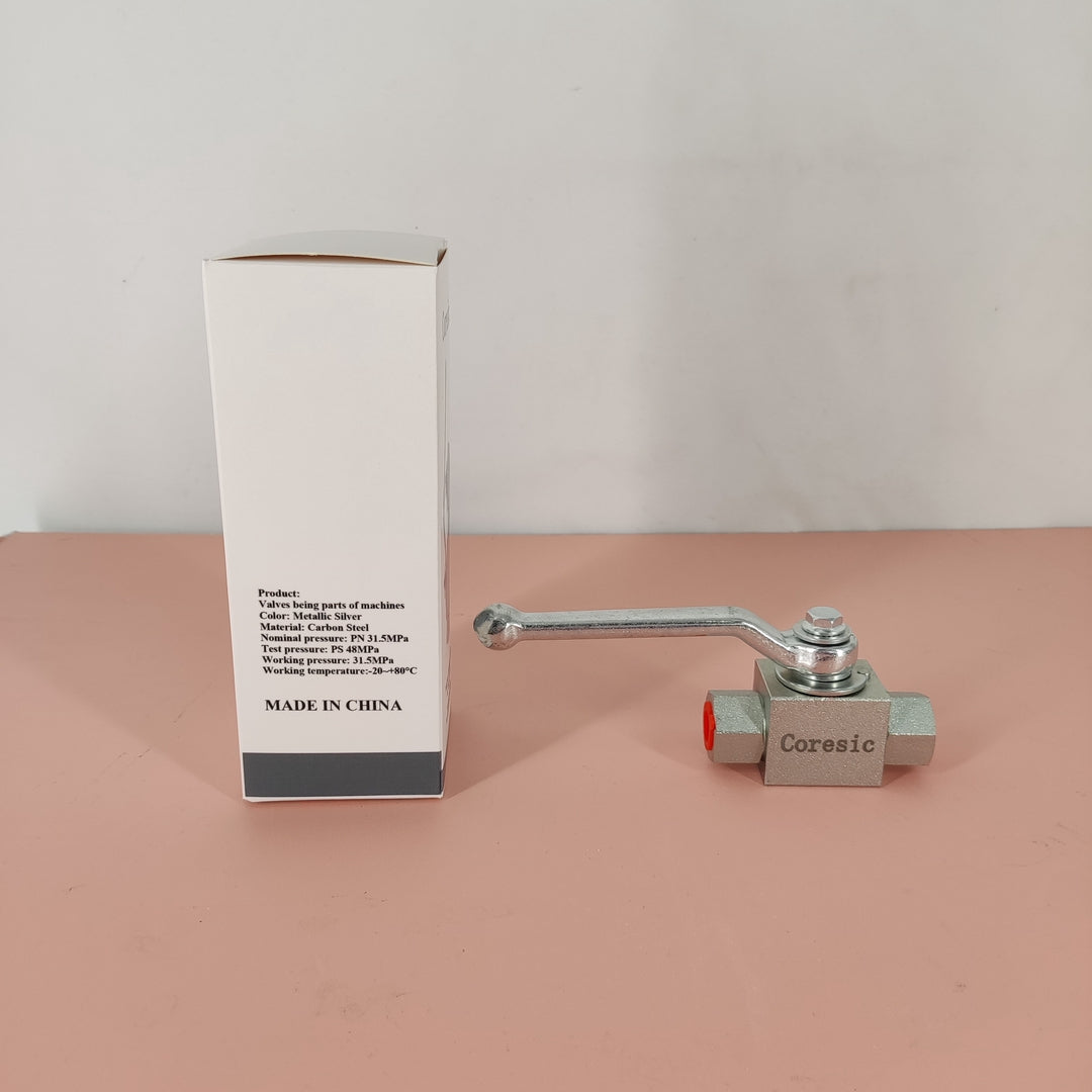 Coresic Carbon Steel Pneumatic Ball Valve 1/4" NPT Female Threaded DN6 Straight Welded Stainless Steel