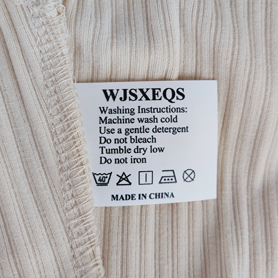WJSXEQS Elegant Apricot Sleeveless Long Dress - Slim Fit, Soft Knitted, Versatile Style