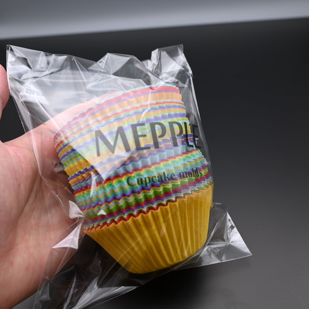 MEPPLE Premium Cupcake Molds - Oven Safe Baking Cups for Perfect Cupcakes, Easy Cleanup & Ideal for Any Occasion
