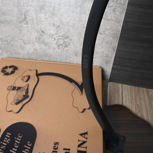 LAIFE Black Metal Side Table Modern End Table for Living Room, Bedroom & Small Spaces