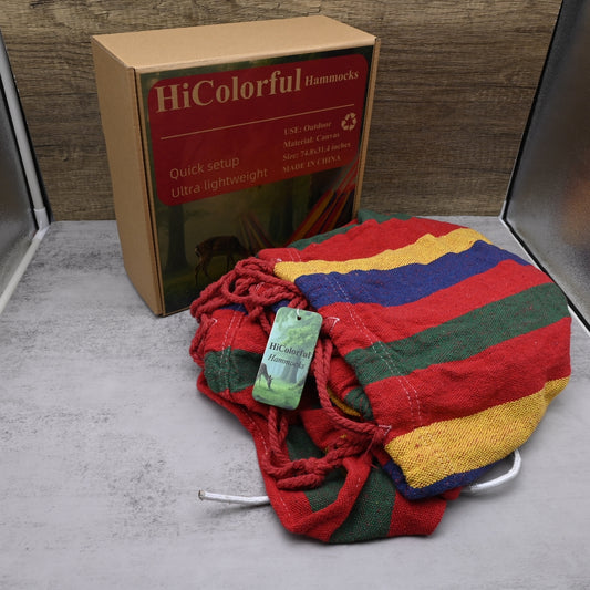 HiColorful Premium Outdoor Camping Hammocks - Portable Double Parachute Travel & Backyard Hammocks Set