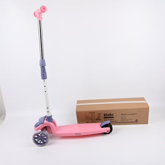 Elala 3-in-1 Adjustable Height Kids Push Scooters for Toddlers Transforming Sit to Stand Riding Fun