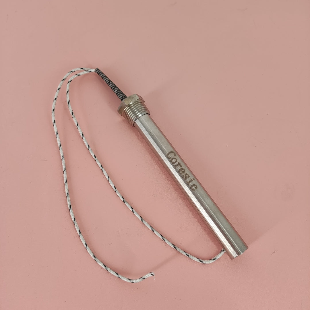 Coresic Single-Head Heating Tube, 304 Stainless Steel, 220V/380V, High-Temp Wire 9.8inch, Pressure Resistance 1800VA/5S