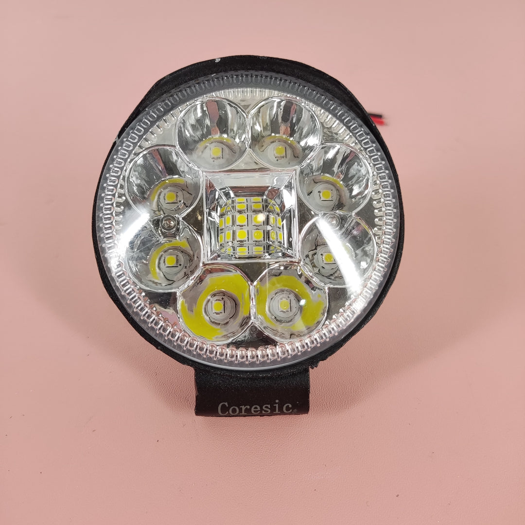 Coresic Vehicle Lighting Device Wide View Floodlight 12-80V White Light, Black, 4.5*4.5 inches Aluminum Alloy