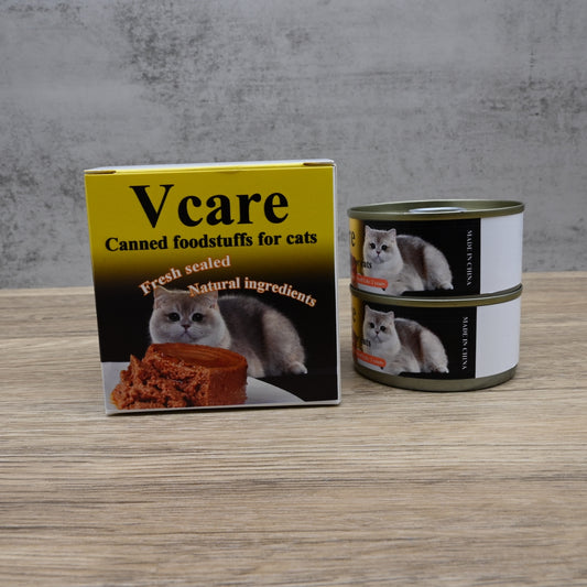 Vcare Premium Canned Foodstuffs for Cats - Gourmet Wet Food with Real Meat