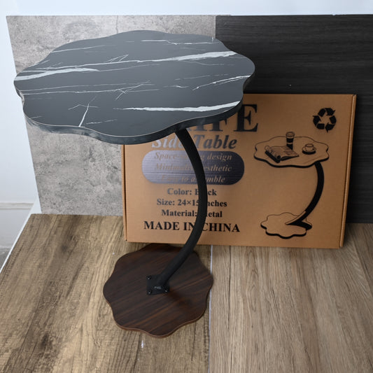 LAIFE Black Metal Side Table Modern End Table for Living Room, Bedroom & Small Spaces