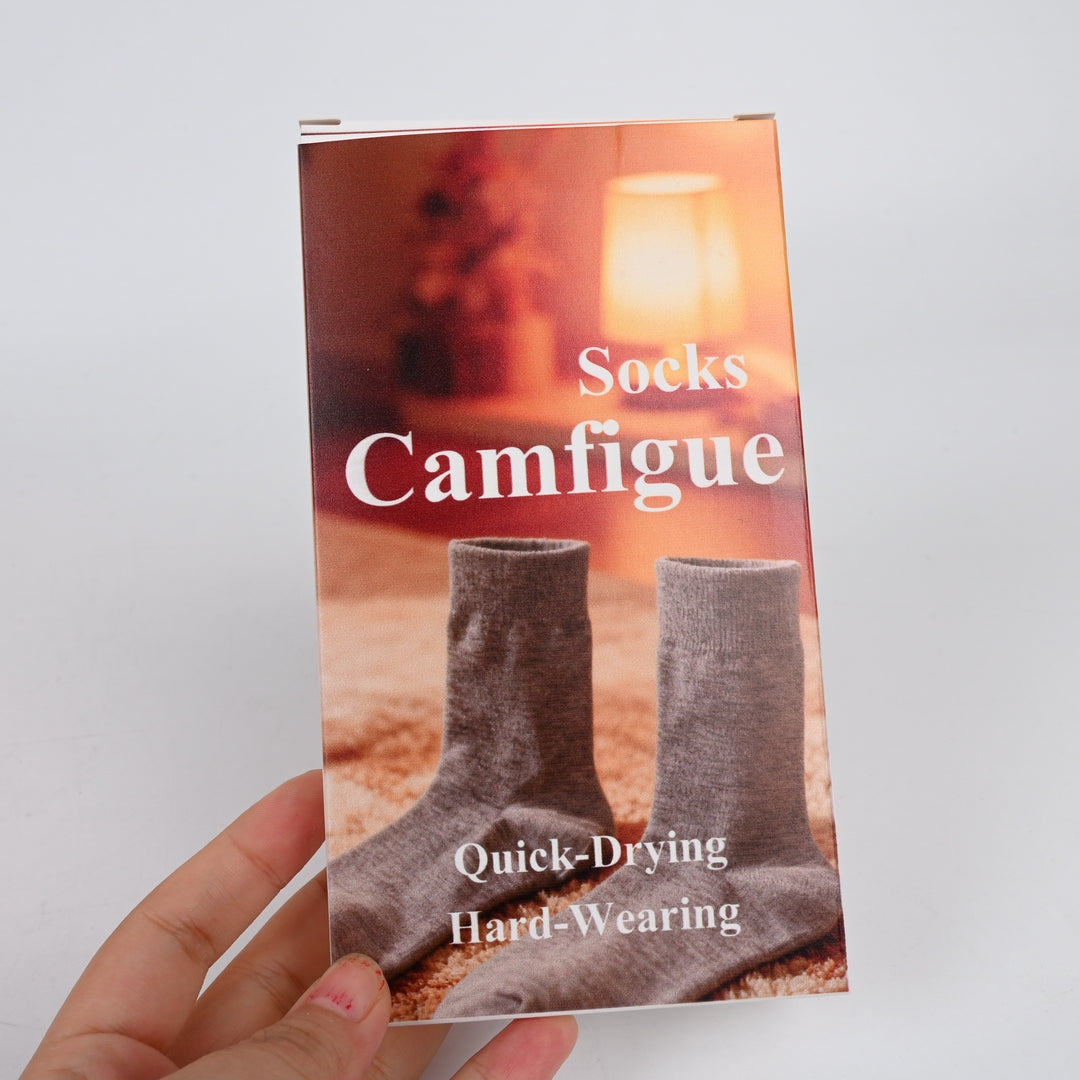 Camfigue Classic Gray Cotton Socks Comfortable Everyday Casual Socks Durable Design