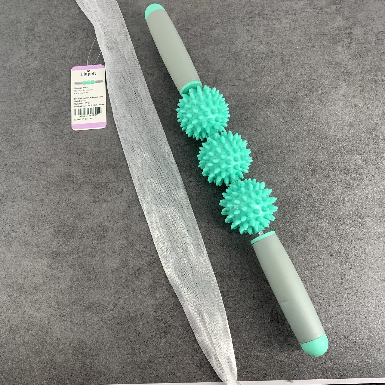 Linpote Muscle Roller Stick Body-building Roller for Fitness Yoga Legs Arm Round Body Massager In Green