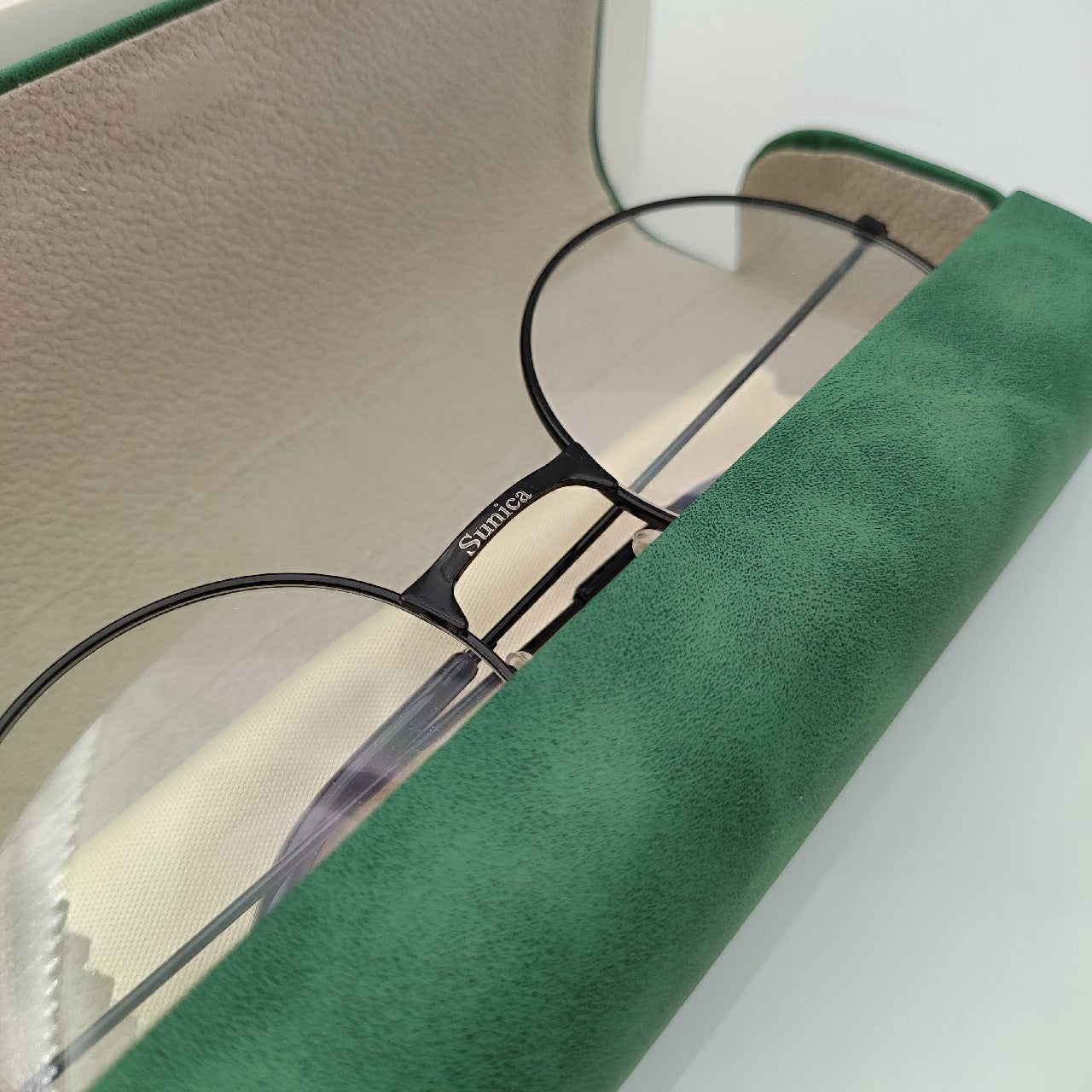Sunica Small Round Clear Lens Glasses Circle Metal Frame Eyewear In Black