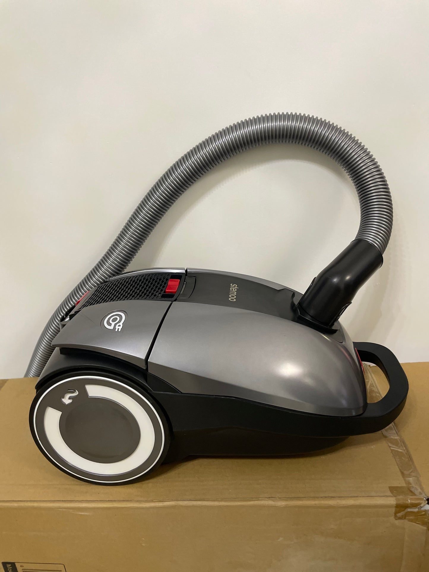 STEMOO Multipurpose Steam Cleaner 1.5L Dual-Tank Rolling Cleaning Machine for Carpet, Floor, Window and Car, Grey+Black