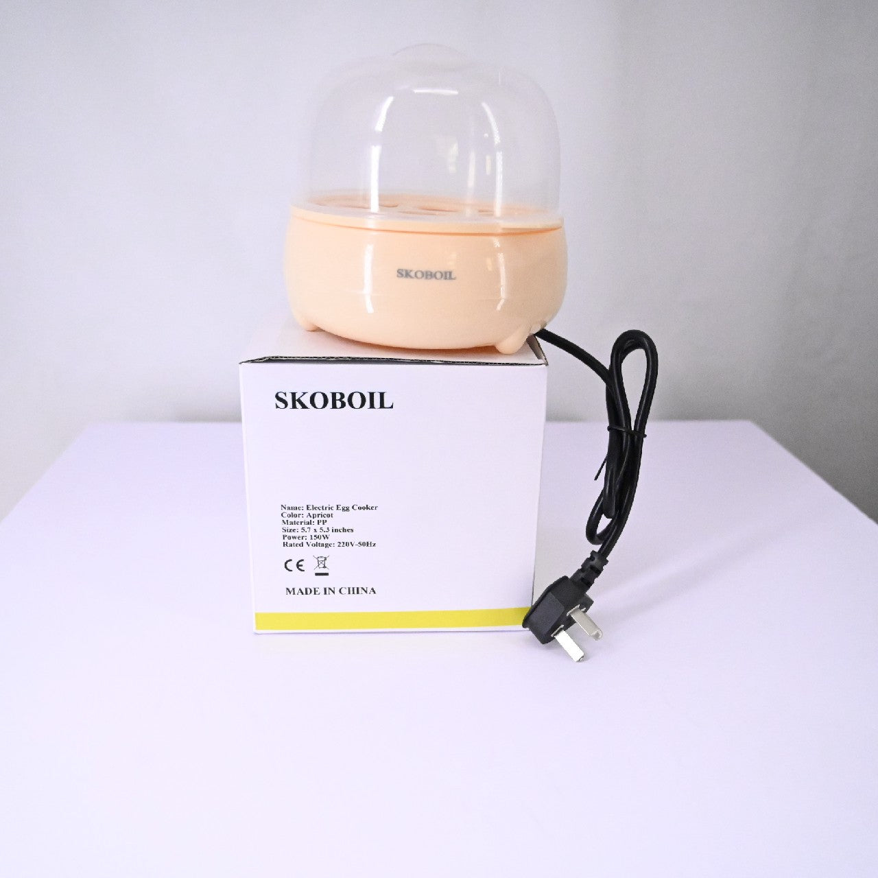 SKOBOIL Auto Shut Off Single Stack Electric Egg Cookers and Poacher for Home Use