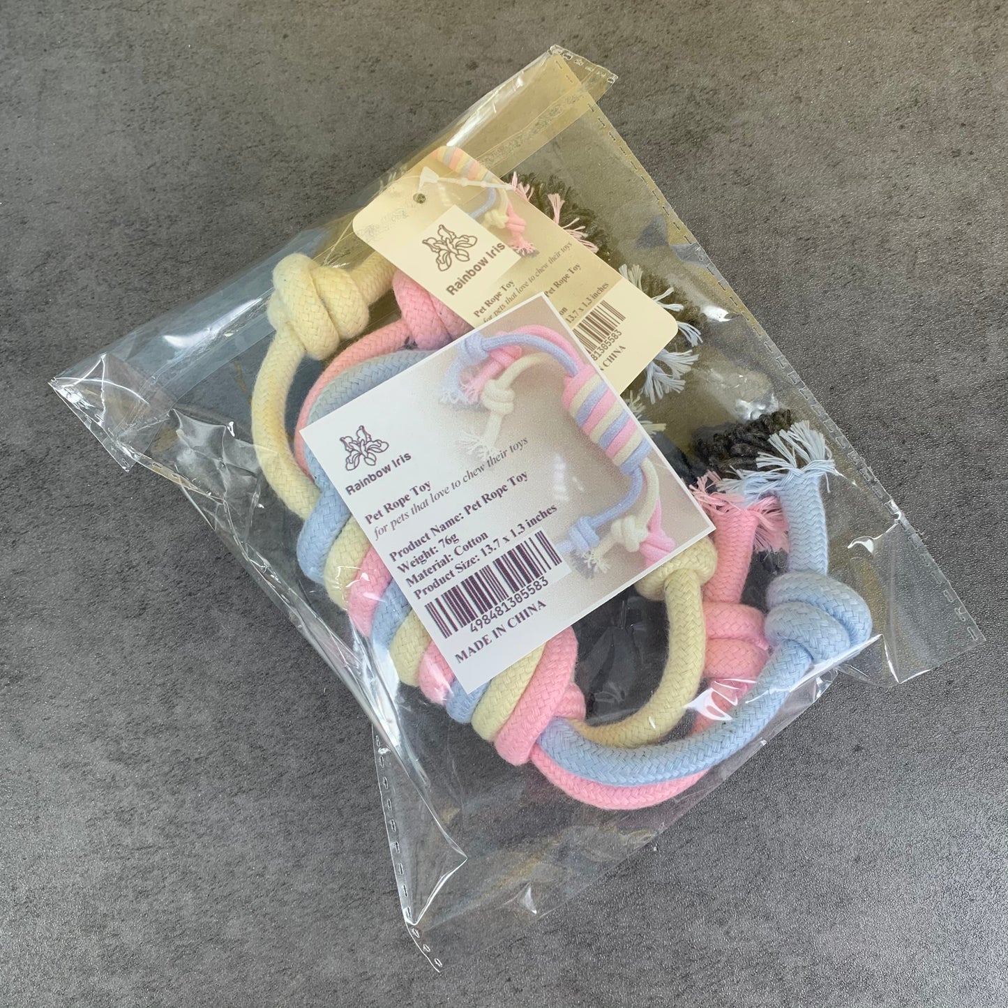 RAINBOW IRIS Cotton Pet Rope Toy Pet Chew Toy for Dogs