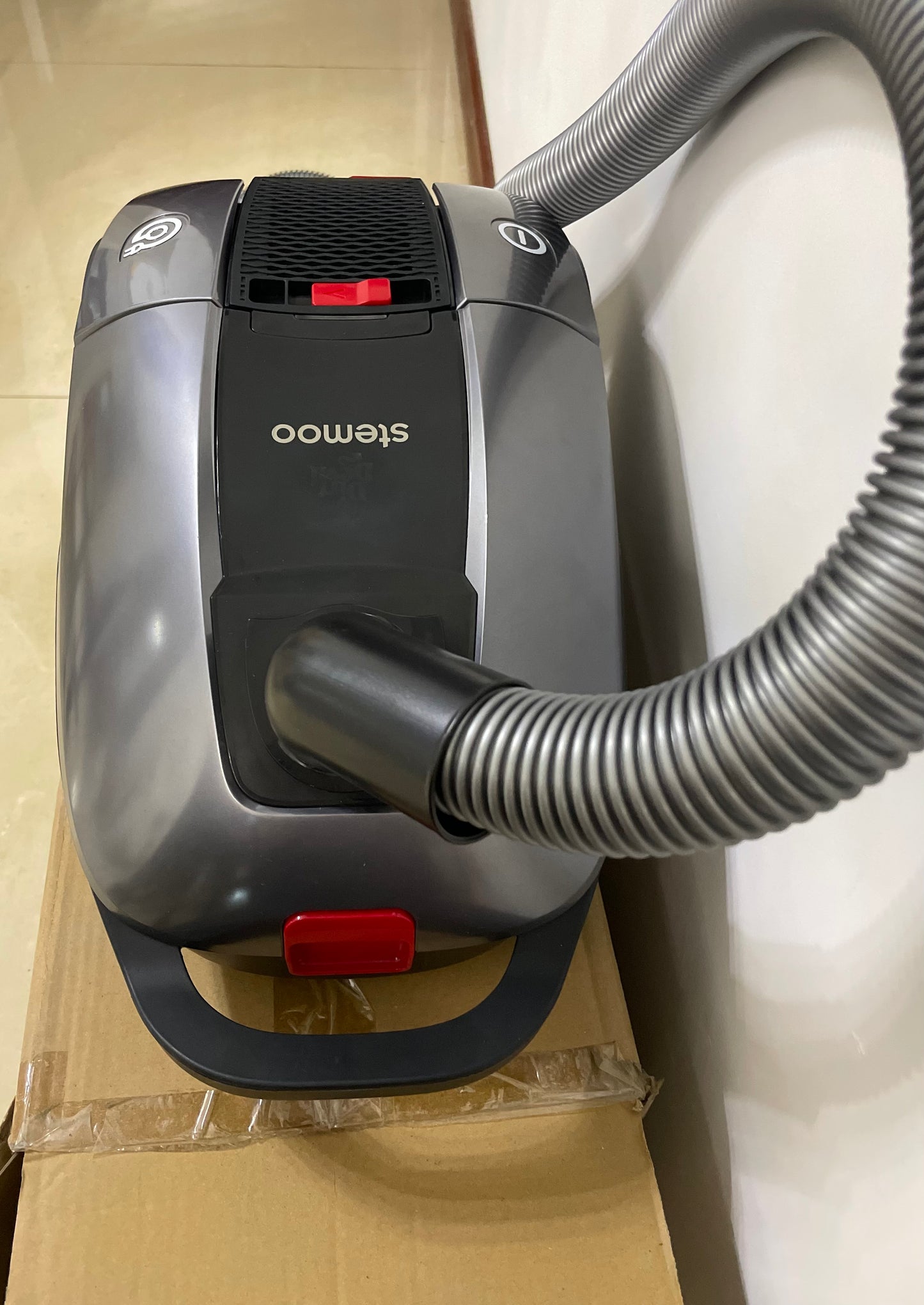 STEMOO Multipurpose Steam Cleaner 1.5L Dual-Tank Rolling Cleaning Machine for Carpet, Floor, Window and Car, Grey+Black
