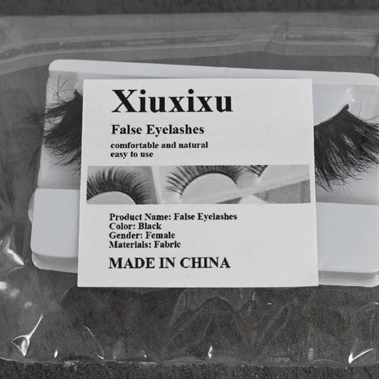 Xiuxixu Natural Thick Cross Type False Eyelashes Curl False Eyelashes in Black