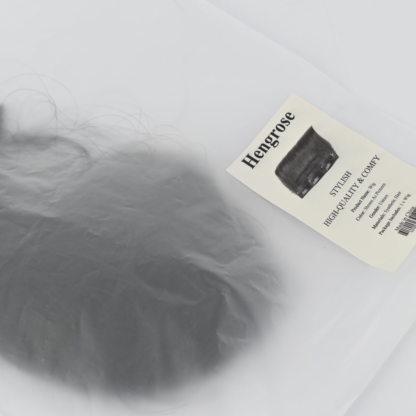 Hengrose Black Synthetic Wig Premium False Hair