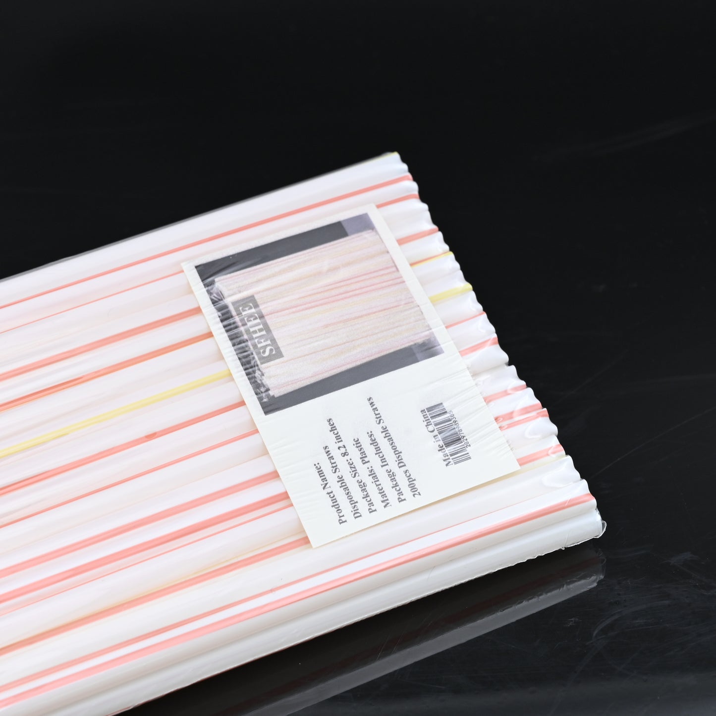 SFHEE 200PCS Disposable Plastic Drinking Straws