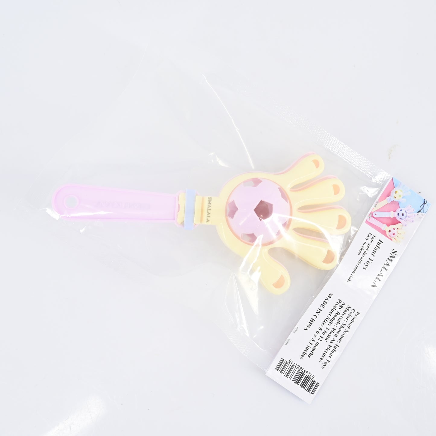 SMALALA Creative Funny Durable and Safe Infant Bell Toy Colorful Hand Clapper