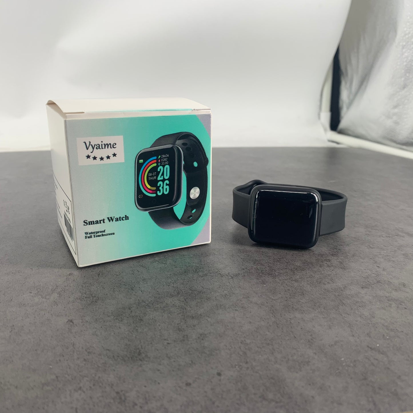 Vyaime Smart Watch Sport Fitness Tracker Blood Pressure Heart Rate Monitor In Black