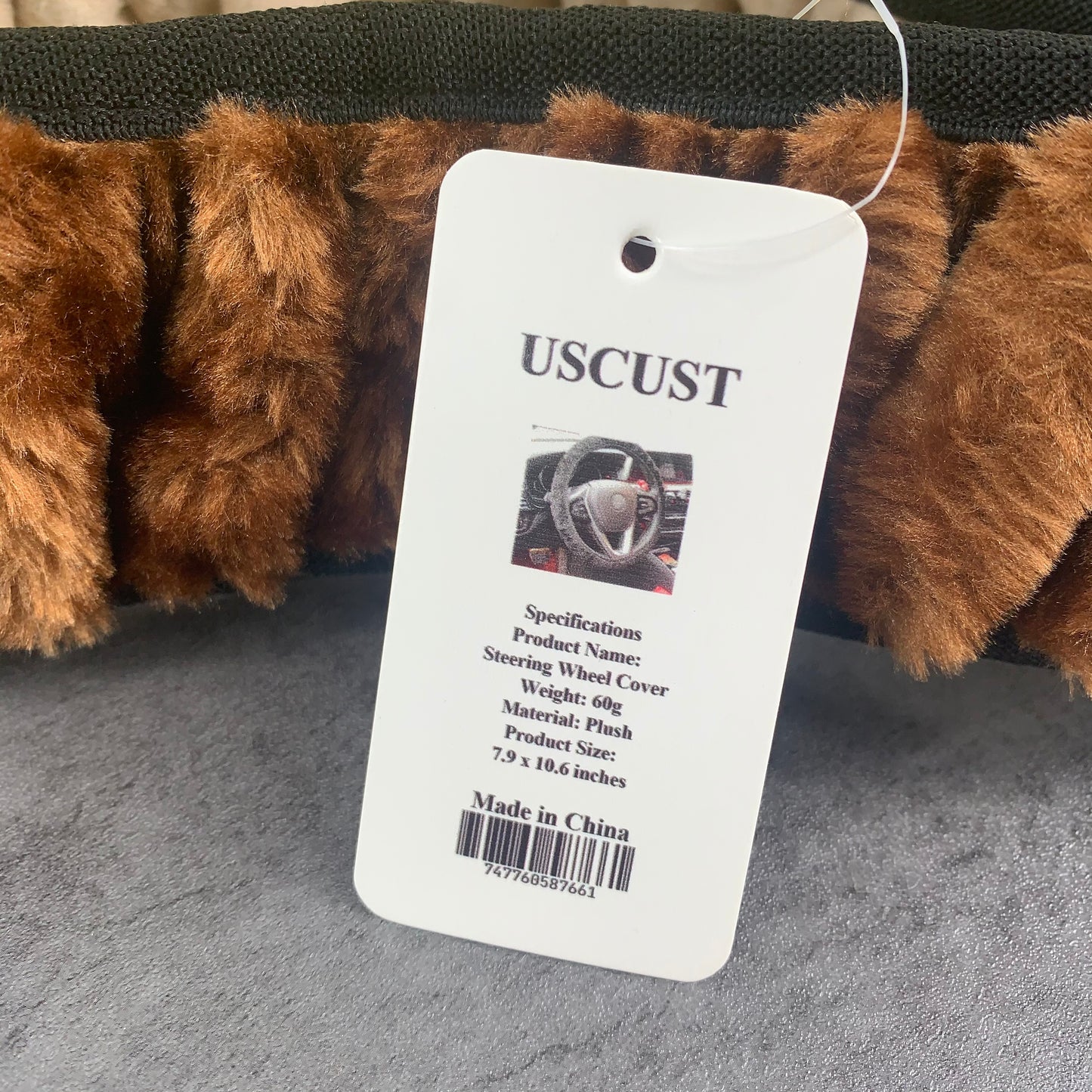USCUST Universal Auto Car Steering Wheel Cover Super Soft Plush Winter Steering Wheel Cover