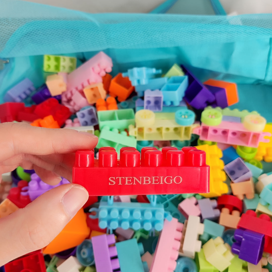 STENBEIGO Toy Building Blocks Toddler Block Toys with Storage Bag Gift Ideas for Kids