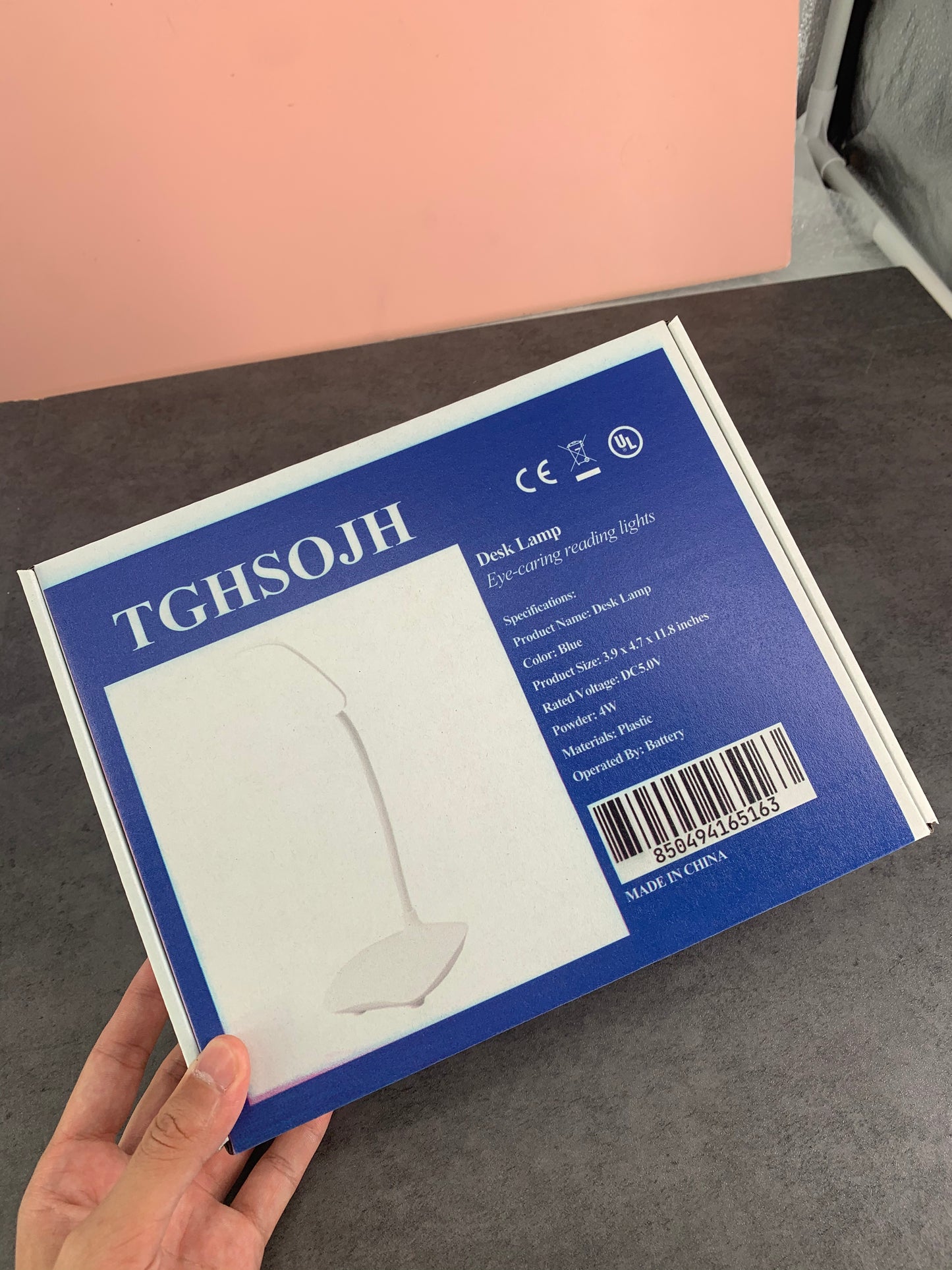 TGHSOJH LED Desktop Reading Light Touch Control 5W Desk Light Blue for Study Office in White