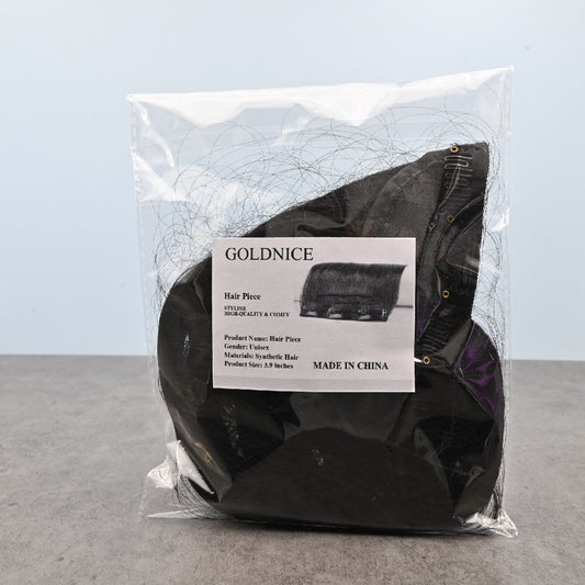 GOLDNICE Wigs Ladies One Piece Wig Long Curly Wig Natural Black Wigs