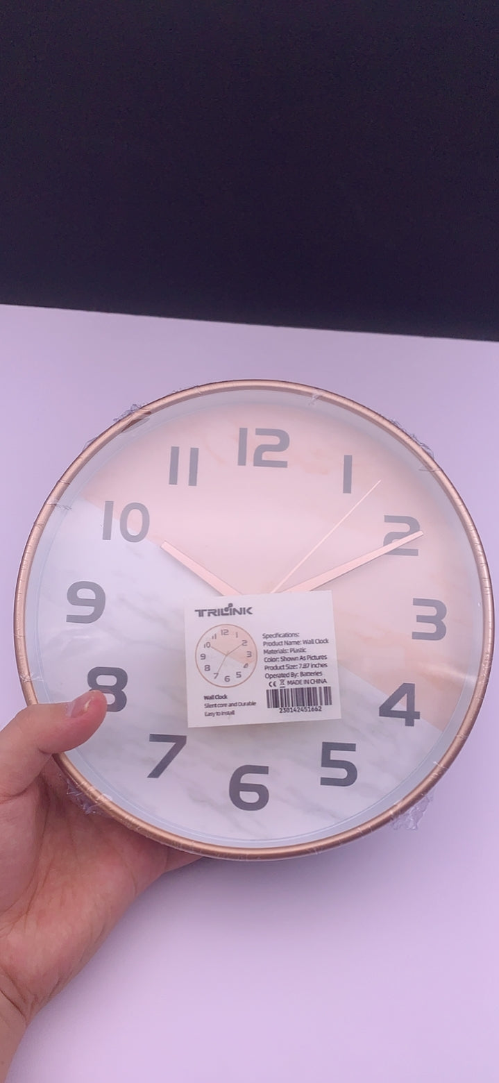 TRILINK European Imitation Marble Wall Clock Simple Modern Design Quartz Clock
